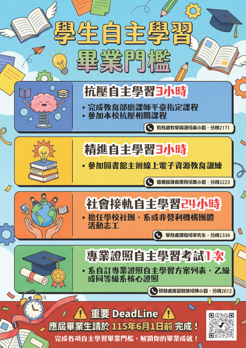 學生自主學習畢業門檻圖片